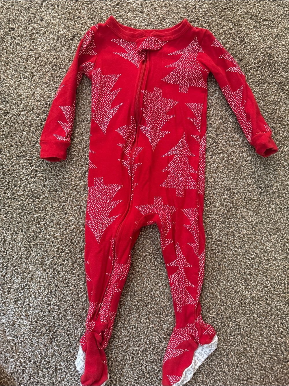 Carters christmas One-Piece Footed Pajama with Tree Print